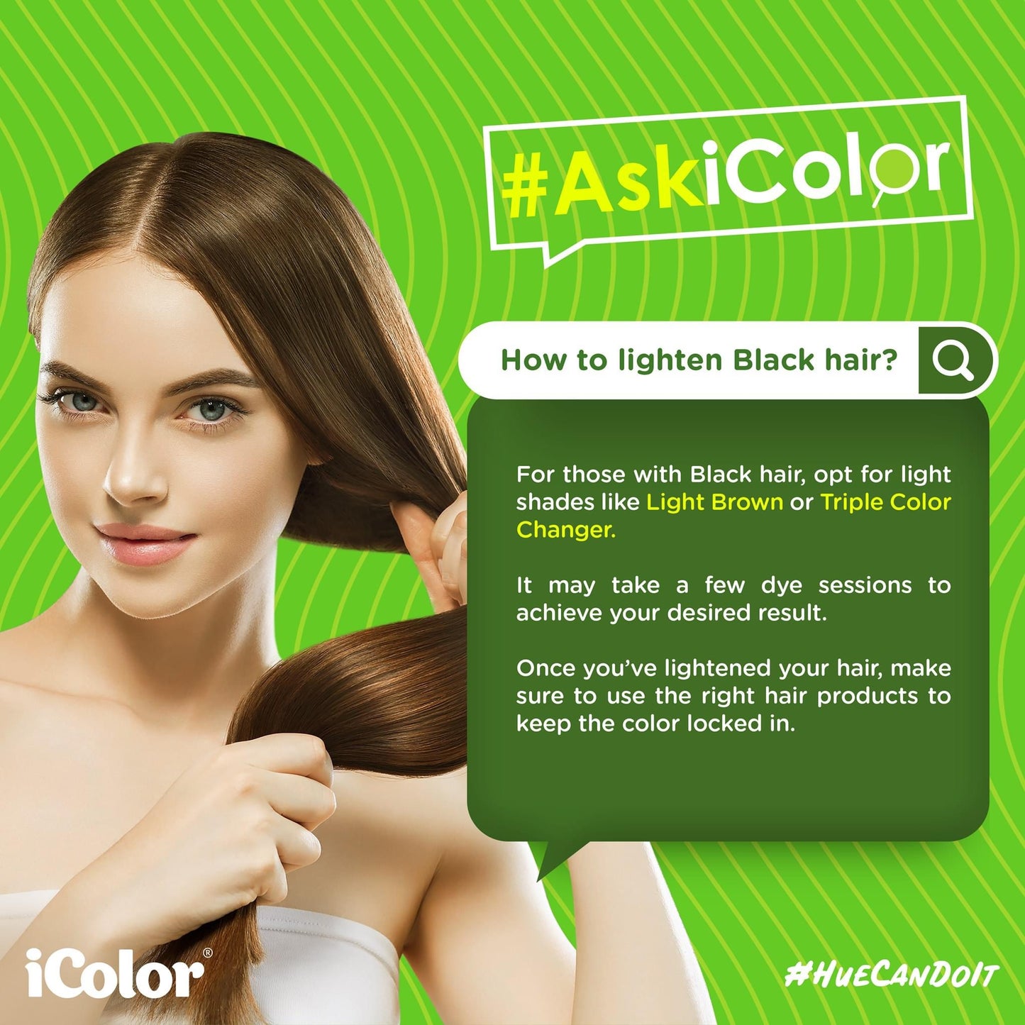 iColor Organic Hair Dye Shampoo - ( Color: 06 LIGHT BROWN) sold as x1 sachet