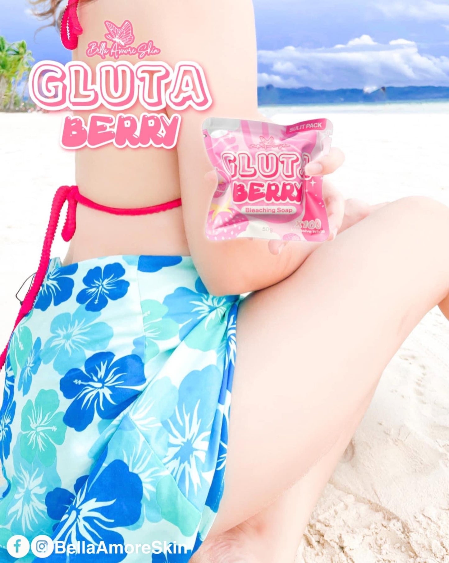 Gluta Berry Bleaching Soap by Bella Amore 50g