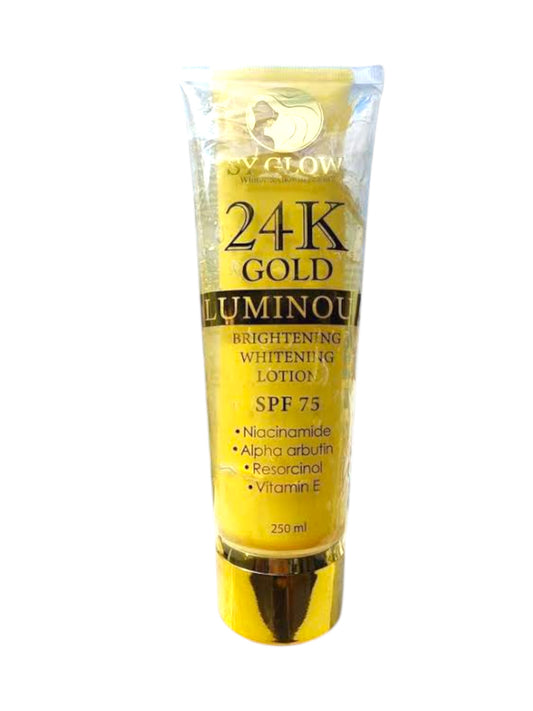 SY Glow 24K Gold Luminous Brightening Whitening Lotion SPF75, 250ml