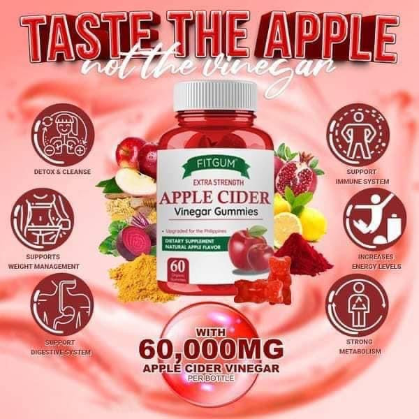 FITGUM Apple Cider Vinegar Gummies Extra Strength 60s