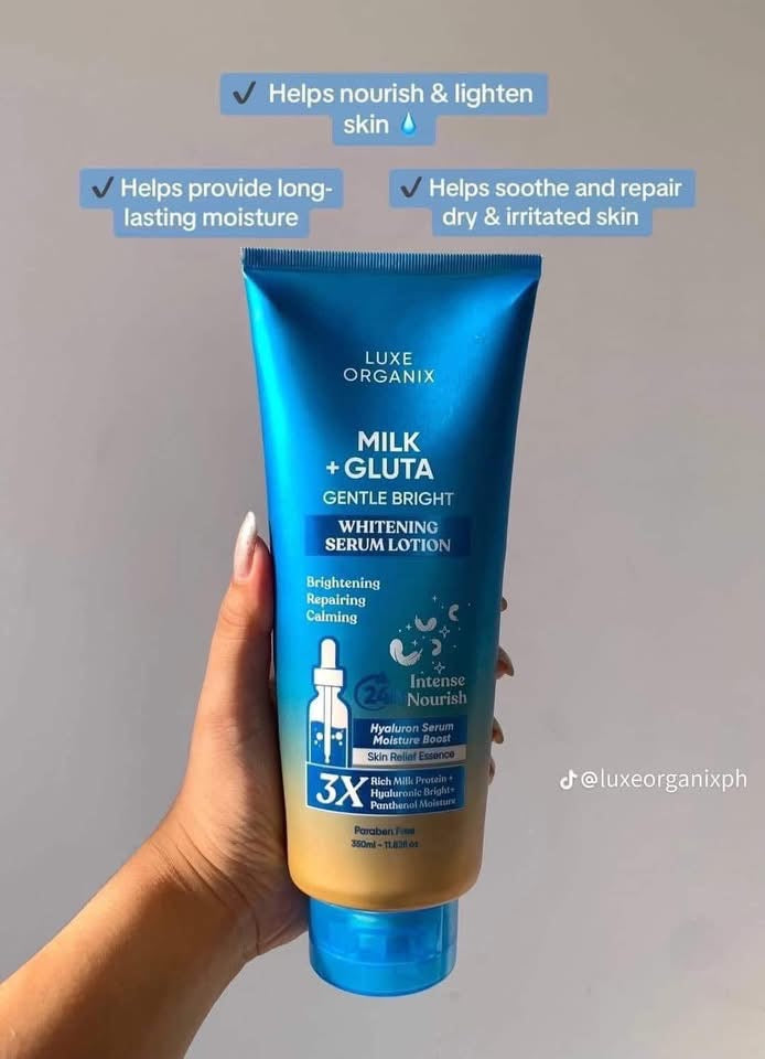 Luxe Organix Milk + Gluta Gentle Bright Whitening Serum Lotion 350ml
