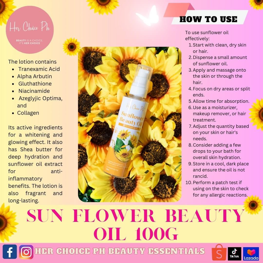 Her Choice Sunflower Beauty Oil with Kojic Acid 100ml