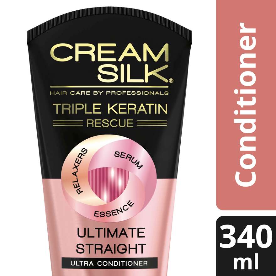 CreamSilk Triple Keratin Rescue Conditioner Ultimate Straight 340ml