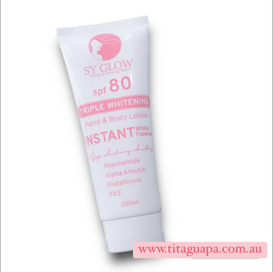 SY Glow Triple Whitening Hand & Body Lotion SPF80  Instant White Flawless 200ml