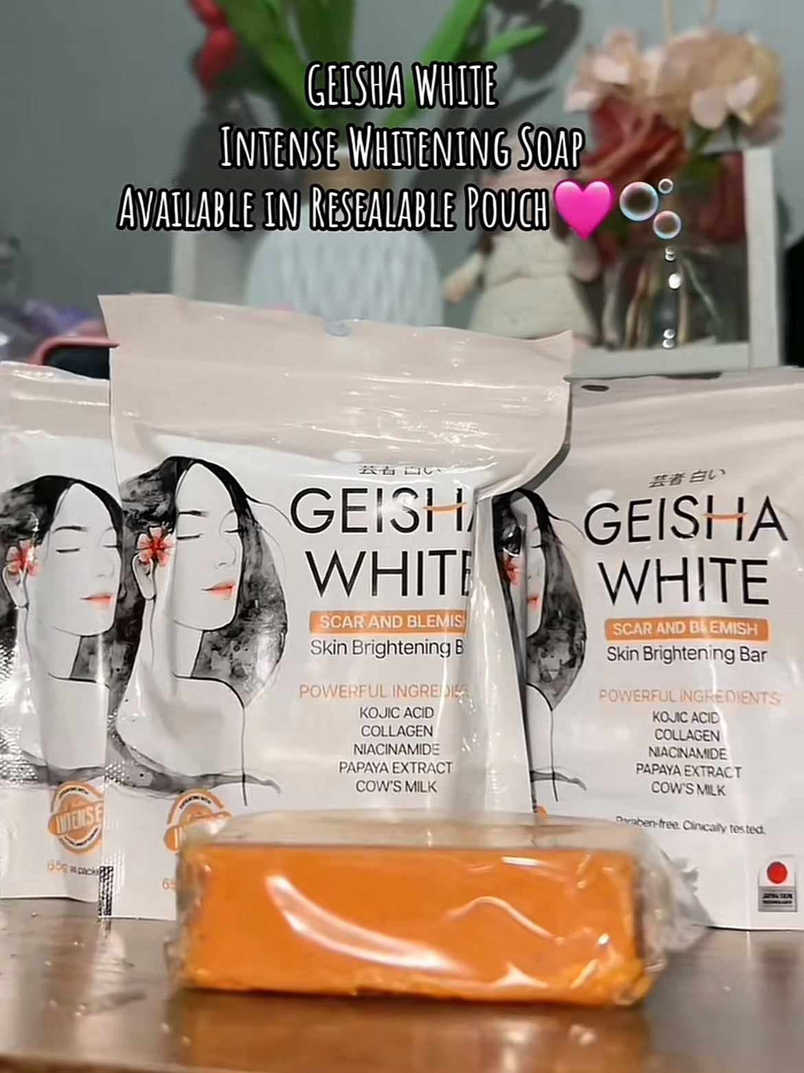 Geisha White Skin Brightening Bar (Intense) Scar and Blemish 65g bar soap
