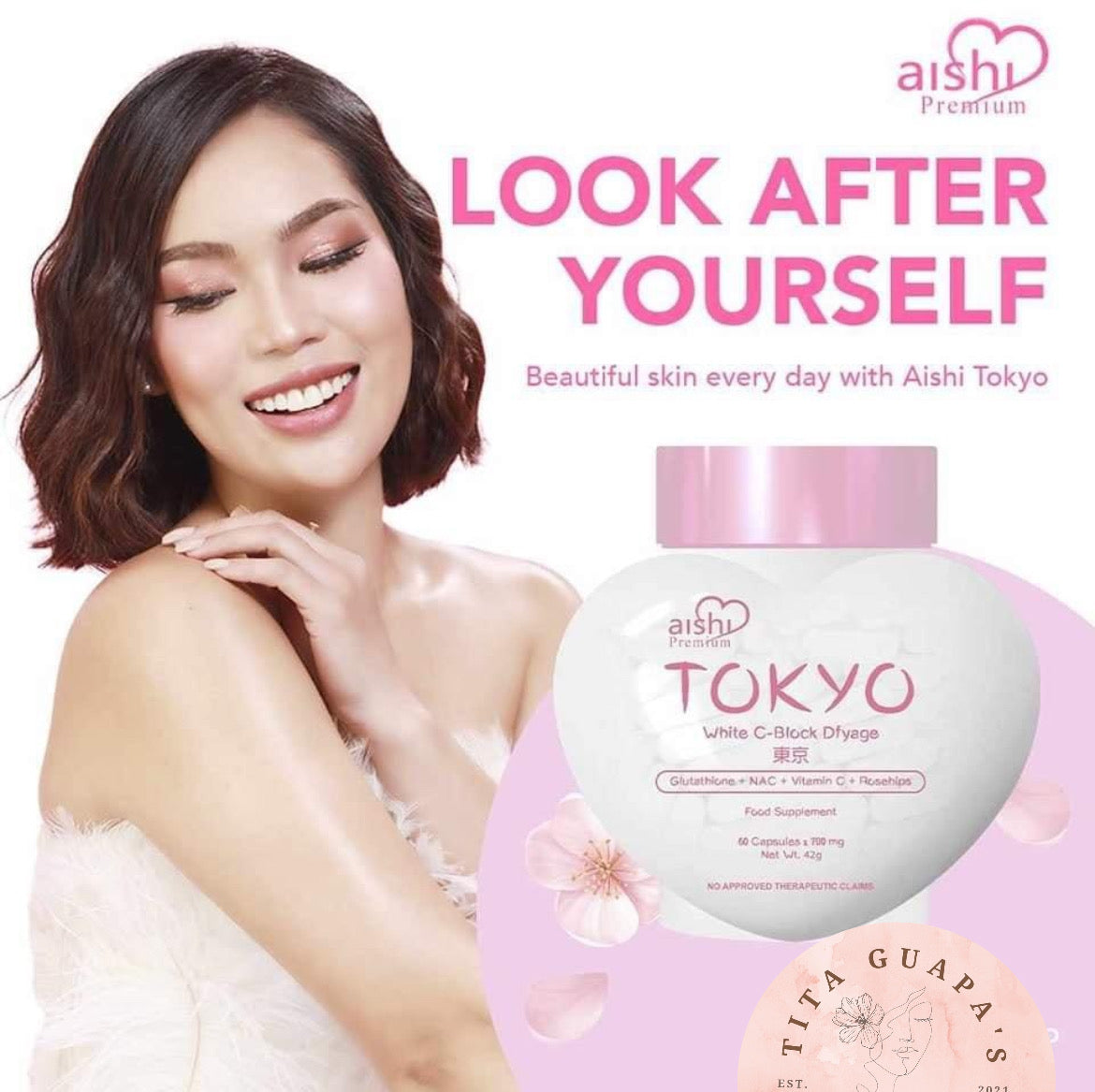 aishi tokyo glutathione Aishi Tokyo White C-Block Glutathione + NAC + Vitamin C + Rosehips 700 – Tita Guapa's House of Beauty Products