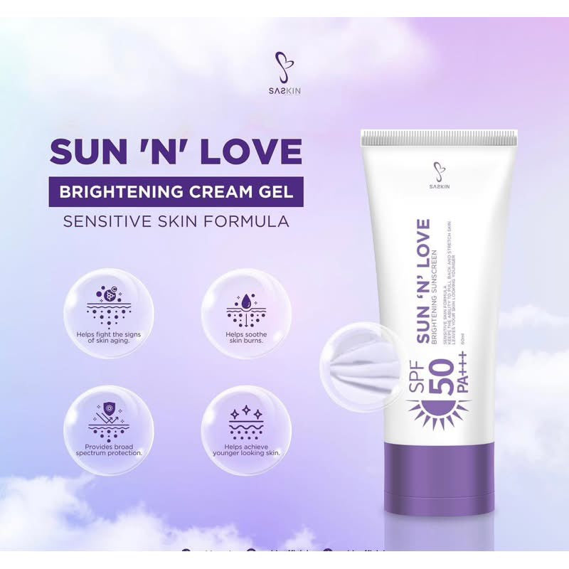 Saskin Sun N Love Brightening Sunscreen SPF50 PA+++ 60ml