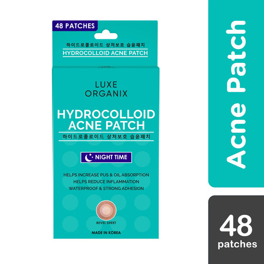 Luxe Organix Hydrocolloid Acne Patch – Night Time UV Protection (48 Patches)