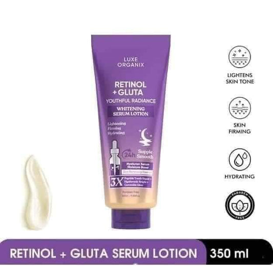Luxe Organix Retinol + Gluta Youthful Radiance Whitening Serum Lotion 350ml