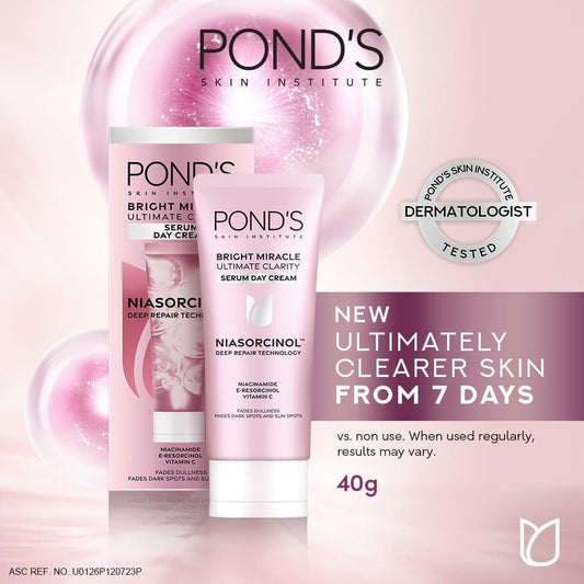 Pond’s Bright Miracle Ultimate Clarity SERUM DAY CREAM 40g (For Dullness, Dark Spots and Sun Spots)