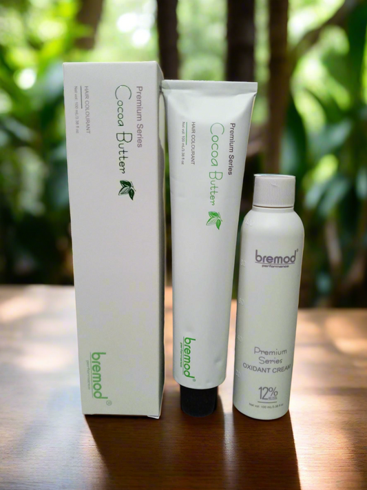 Bremod Premium Series Cocoa Butter Hair Colourant 8.17 MILK TEA ASH - with 12% Oxidant Cream