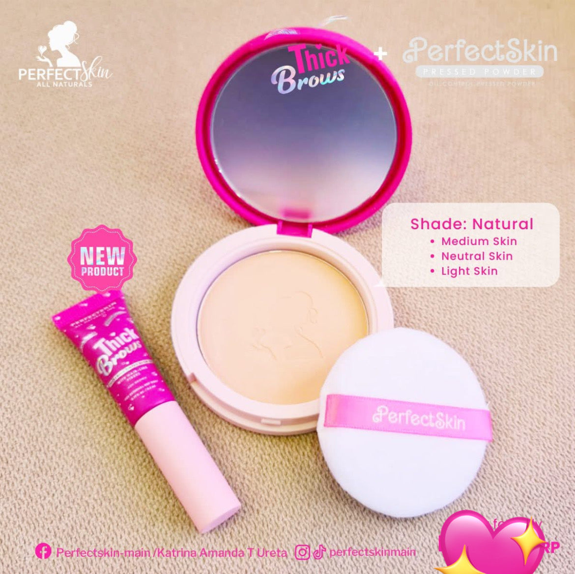 PerfectSkin 2-in-1 Glow and Brow ( Pressed Powder and Tinted Brow Gel)