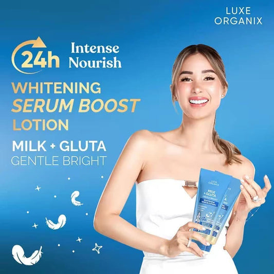 Luxe Organix Milk + Gluta Gentle Bright Whitening Serum Lotion 350ml