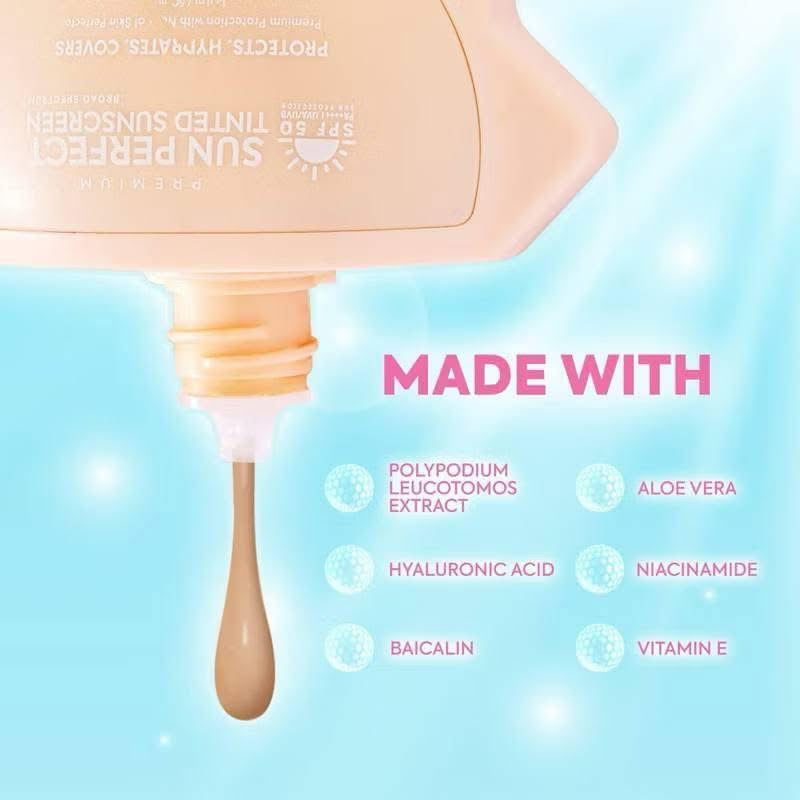 Hikari Skin Premium Sun Perfect Tinted Sunscreen SPF50 PA++++ UVA/UVB 50ml
