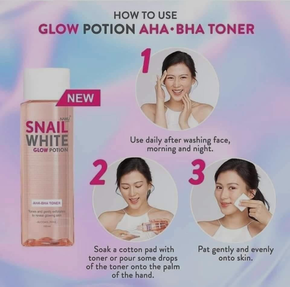 Namu Snail White Glow Potion AHA-BHA Liquid Exfoliant Toner 150ml