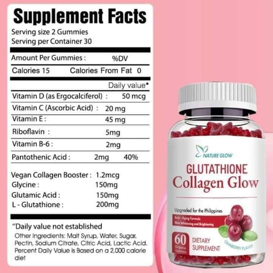 Nature Glow Glutathione Collagen Glow (Cranberry Flavor) 60s