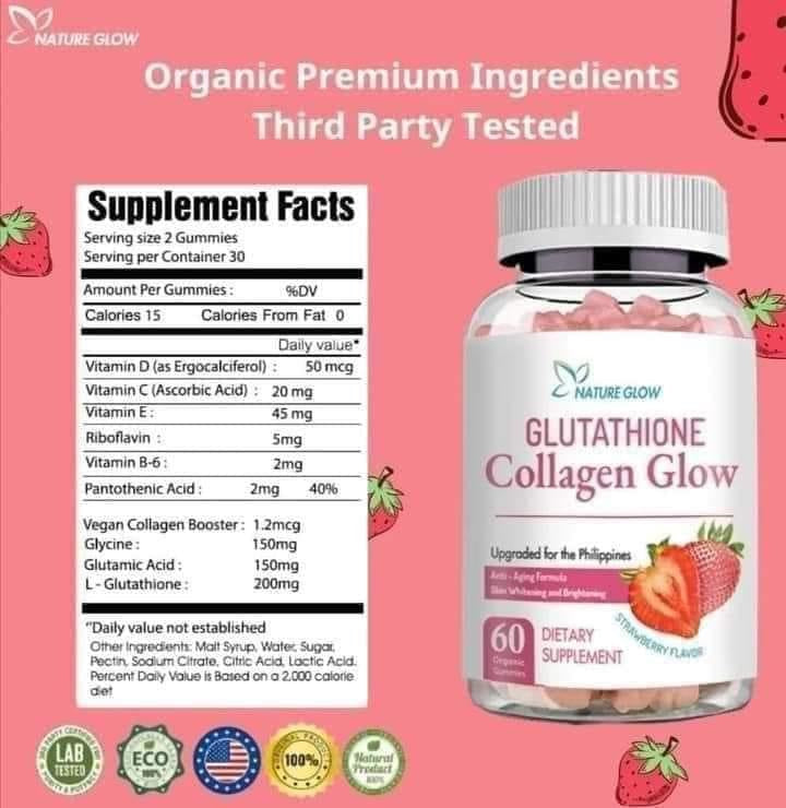 Nature Glow Glutathione Collagen Glow (Strawberry Flavor) 60s