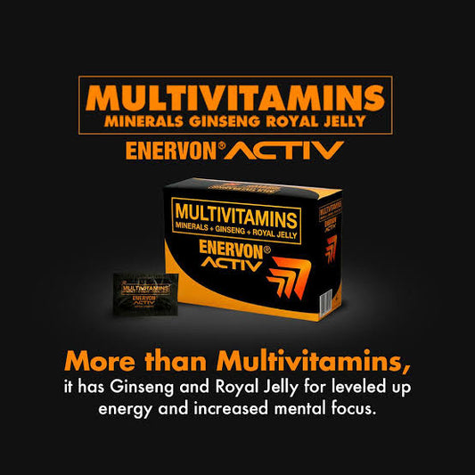 ENERVON Multivitamins Minerals + Ginseng + Royal Jelly x10 individual softgel capsules