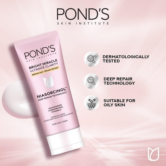Pond’s Bright Miracle Ultimate Clarity Serum DETOX Day Cream 40g (For Oily Skin)