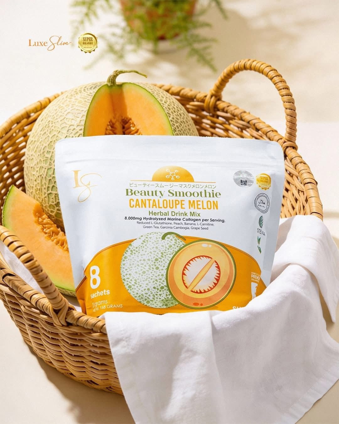 Luxe Slim Beauty Smoothie Cantaloupe Melon 8 sachets Tita Guapa's House of Beauty Products Luxe Slim Beauty Smoothie Cantaloupe Melon 8 sachets Tita Guapa's House of Beauty Products