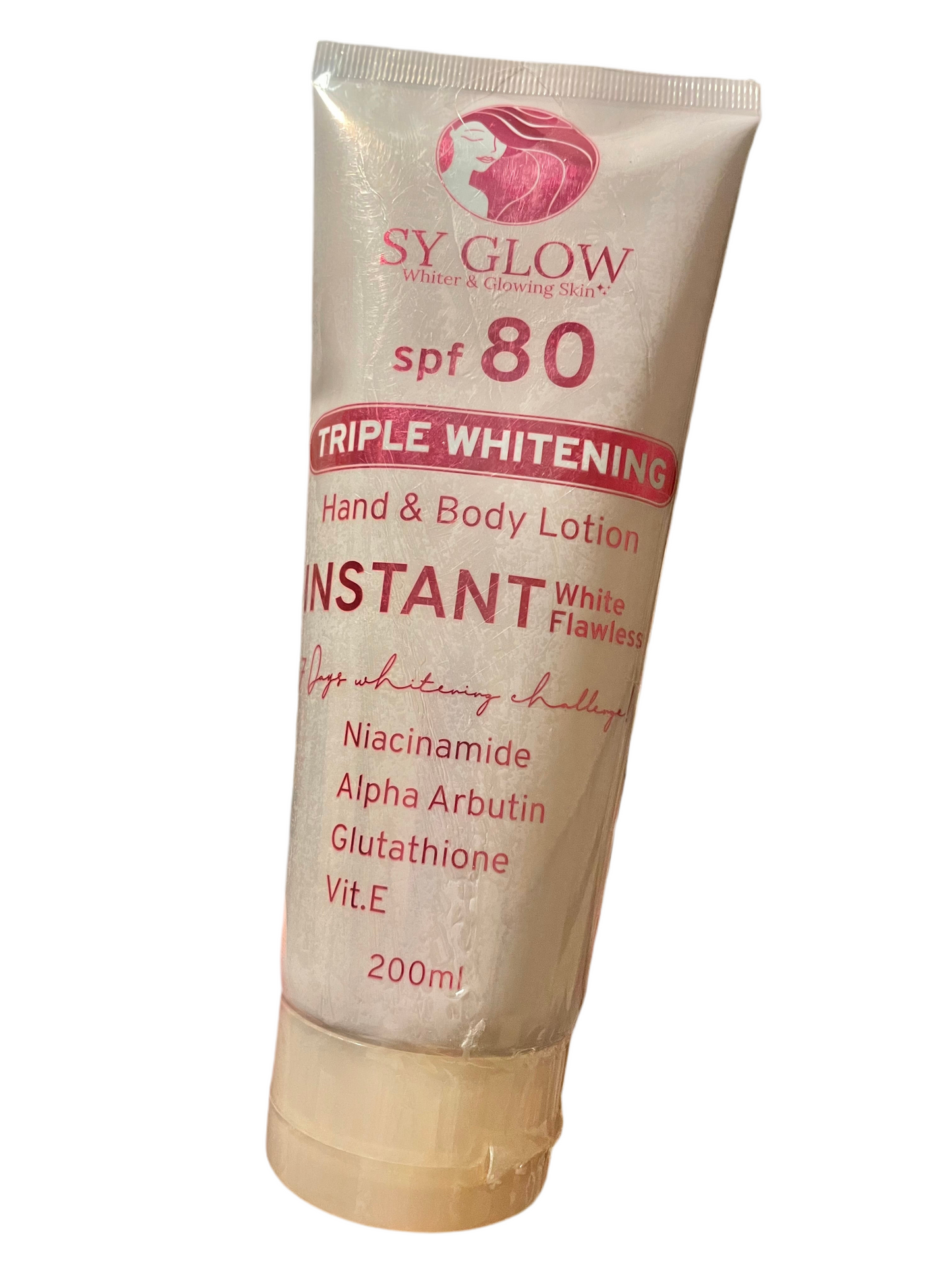 SY Glow Triple Whitening Hand & Body Lotion SPF80 Instant White Flawless 200ml