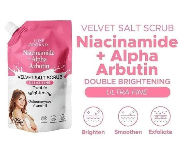 Luxe Organix Niacinamide + Alpha Arbutin Velvet Salt Scrub 300g