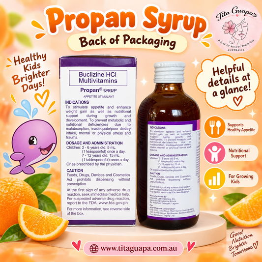 Propan® Syrup Buclizine HCl Multivitamins – Orange Flavor 120mL