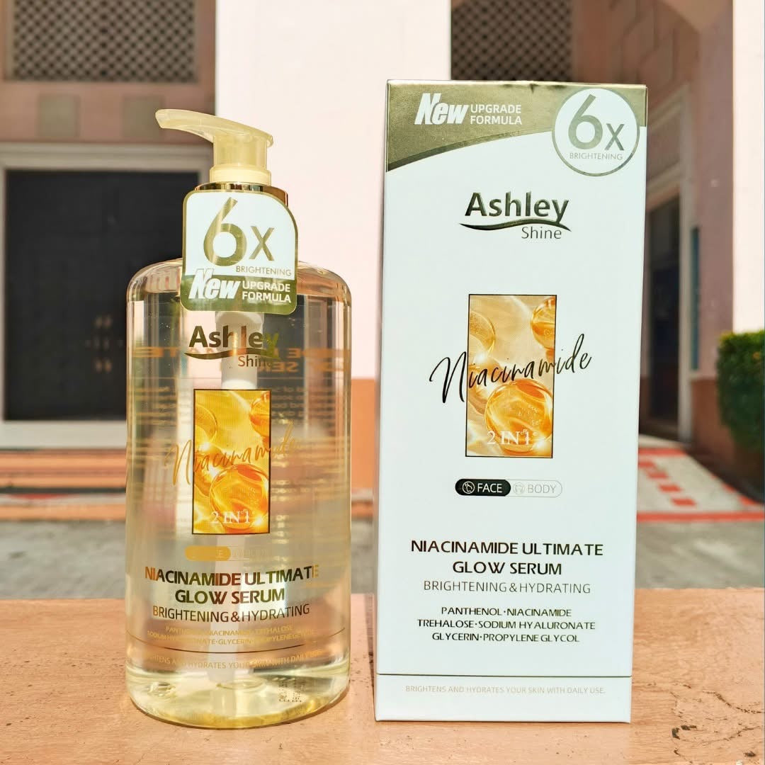 Ashley Shine Niacinamide Pure Serum 2 in 1 Face and Body Whitening and Hydrating 520ml
