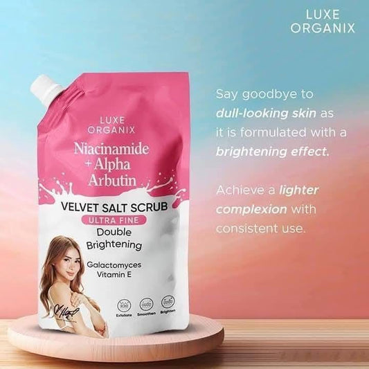 Luxe Organix Niacinamide + Alpha Arbutin Velvet Salt Scrub 300g