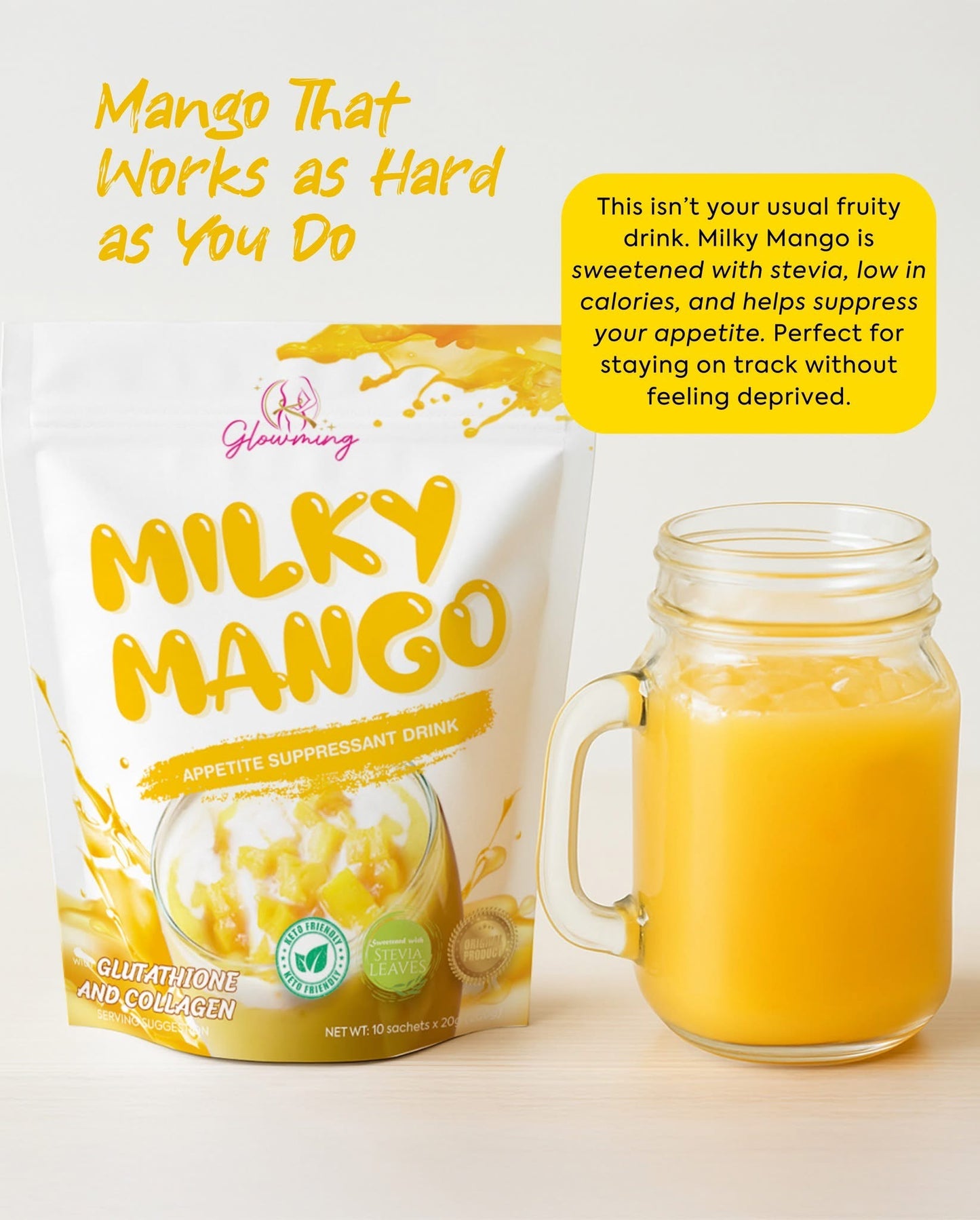 Glowming Milky Mango Appetite Suppressant Drink by Cris Cosmetics