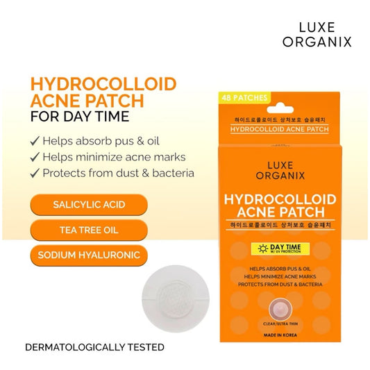 Luxe Organix Hydrocolloid Acne Patch – Day Time UV Protection (48 Patches)