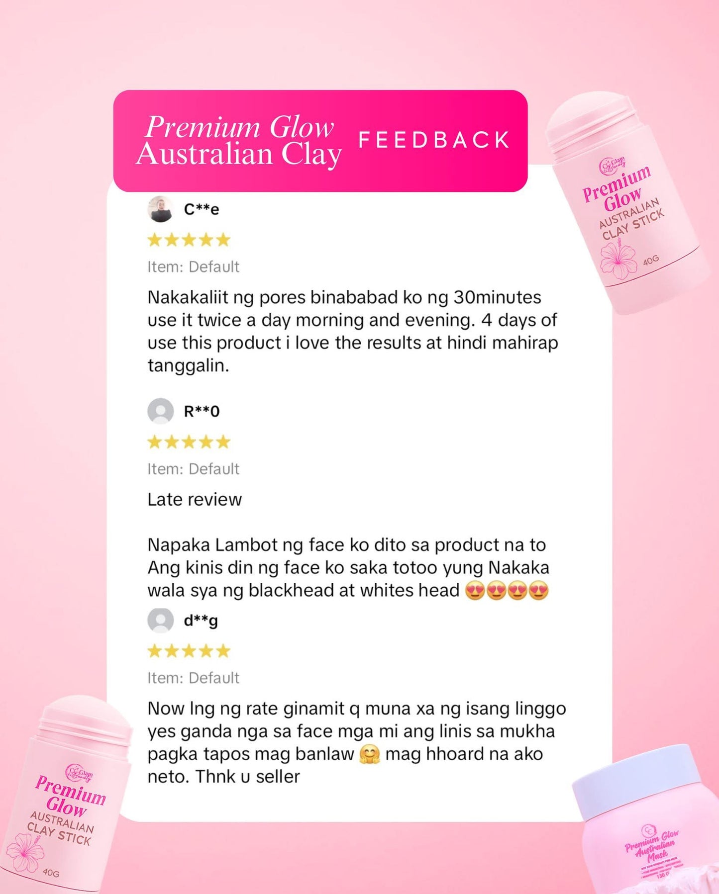 Premium Glow Australian Clay Stick 40g