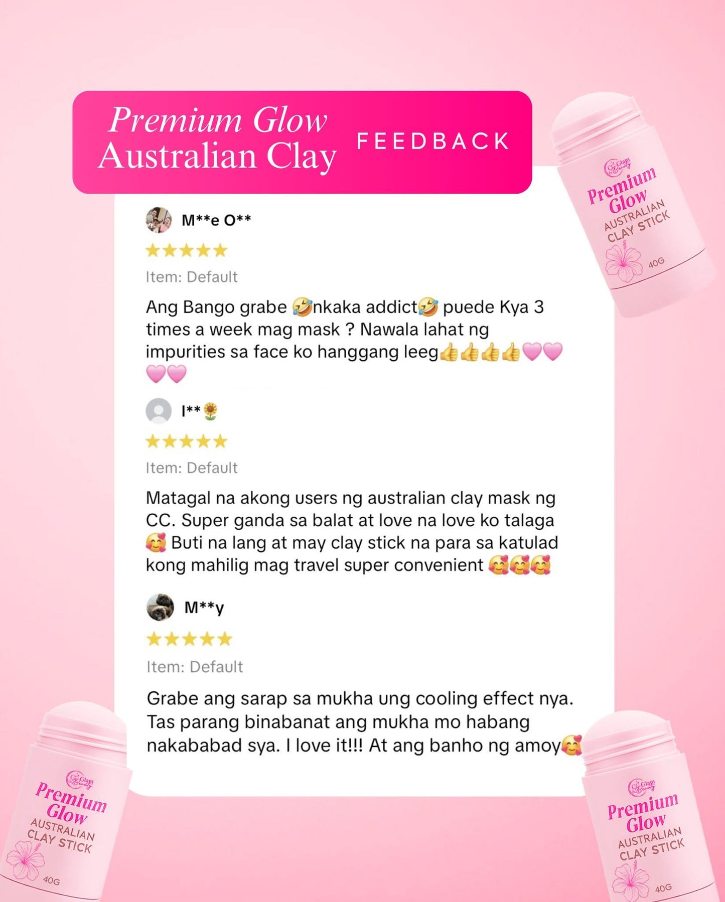 Premium Glow Australian Clay Stick 40g
