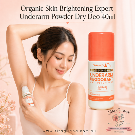 Organic Skin Brightening Expert Underarm Powder Dry Deo (40ml) with Niacinamide