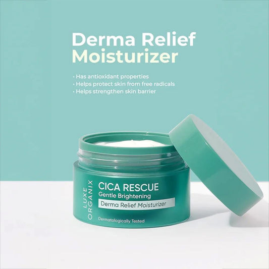 Luxe Organix Cica Rescue Gentle Brightening Derma Relief Moisturizer - 50g