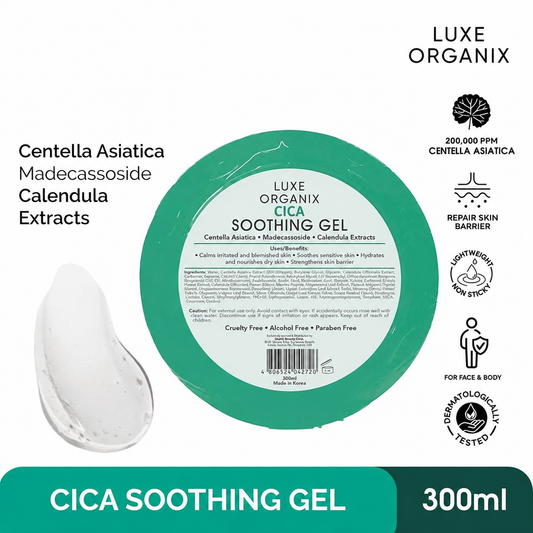 Luxe Organix Cica Soothing Gel 200,000ppm – 300ml