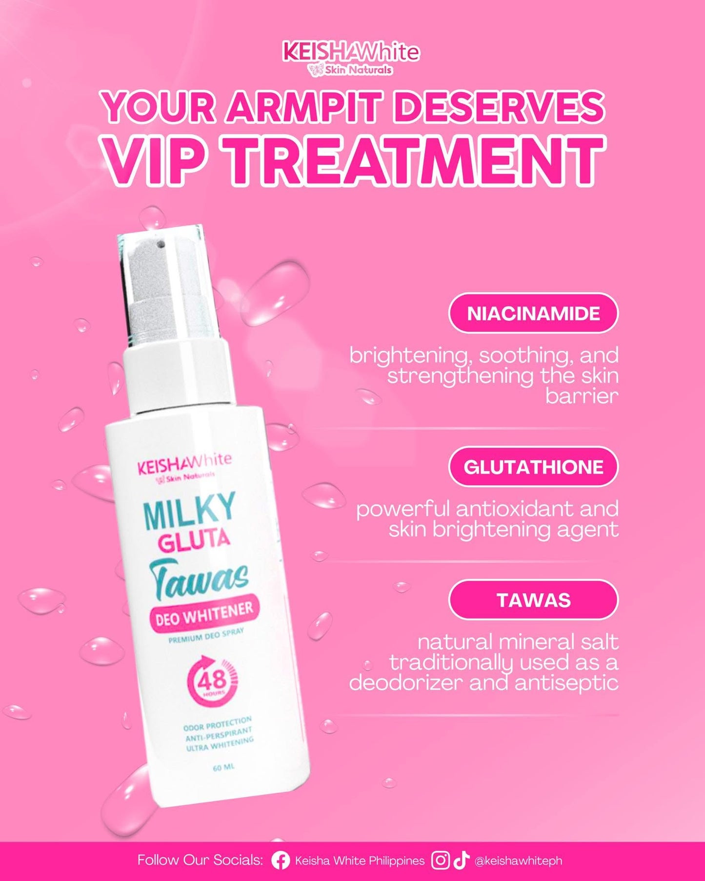 Milky Gluta Tawas Deo Whitener 60ml