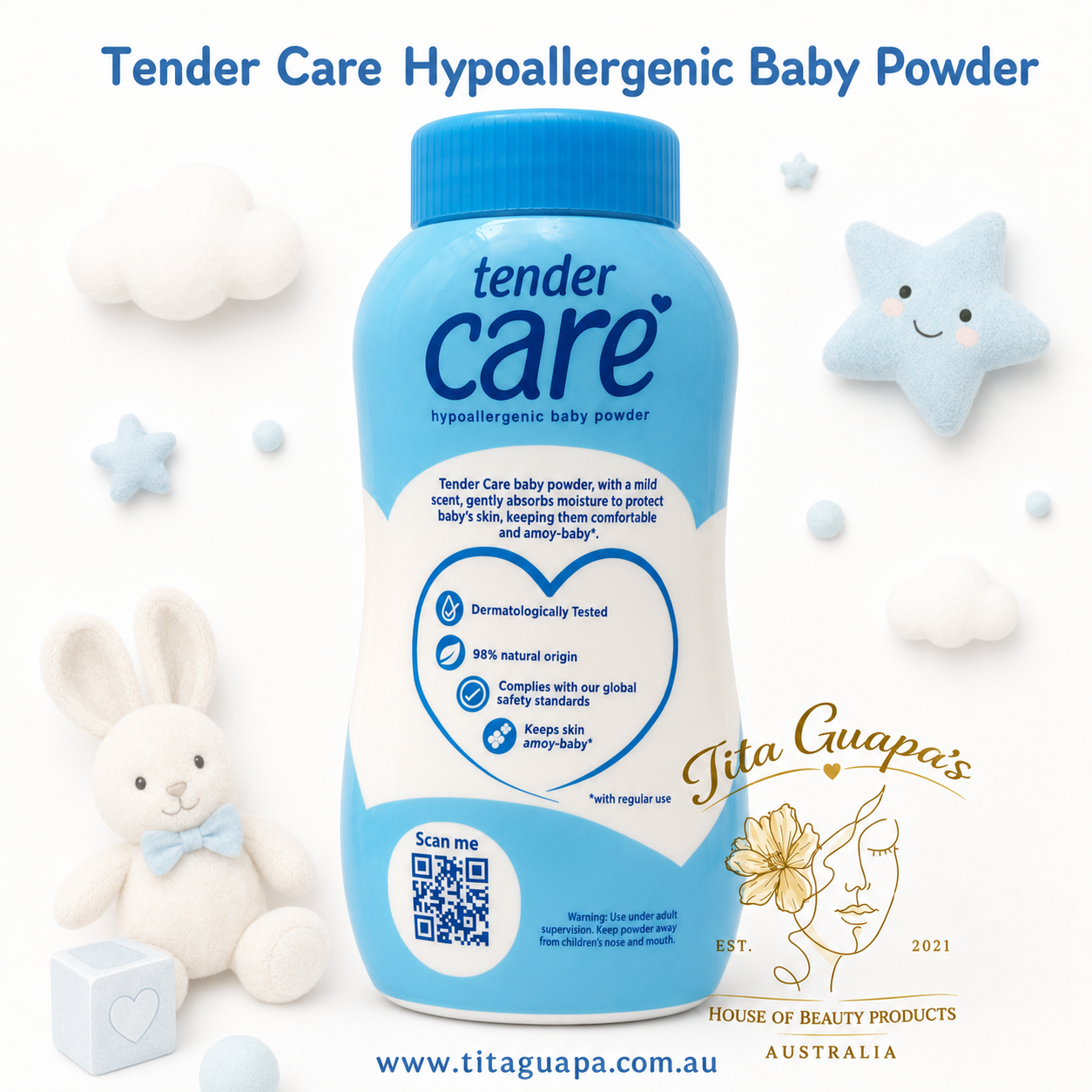 Tender Care Hypoallergenic Baby Powder (Classic Mild) 100g