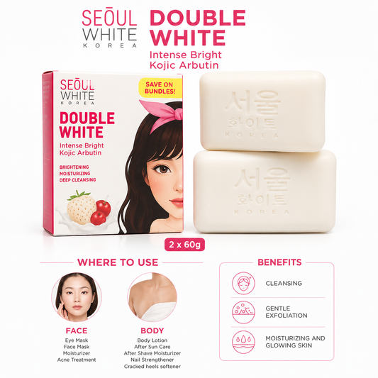 Seoul White Korea Double White Whitening Soap 60g x 2 bars
