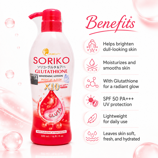 Soriko Glutathione Whitening Lotion X10 SPF 50 PA+++ 500ml