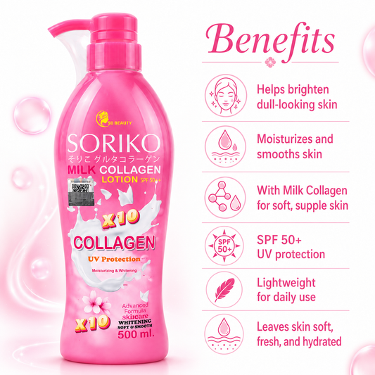 Soriko Milk Collagen Lotion X10 SPF 50+ 500ml