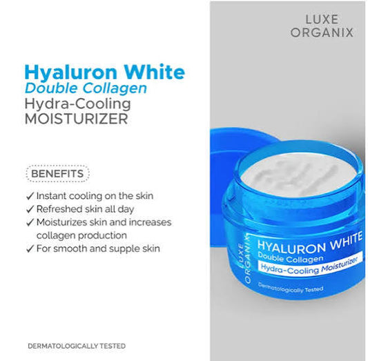 LUXE ORGANIX Hyaluron White Double Collagen Hydra-Cooling Moisturizer (50g)