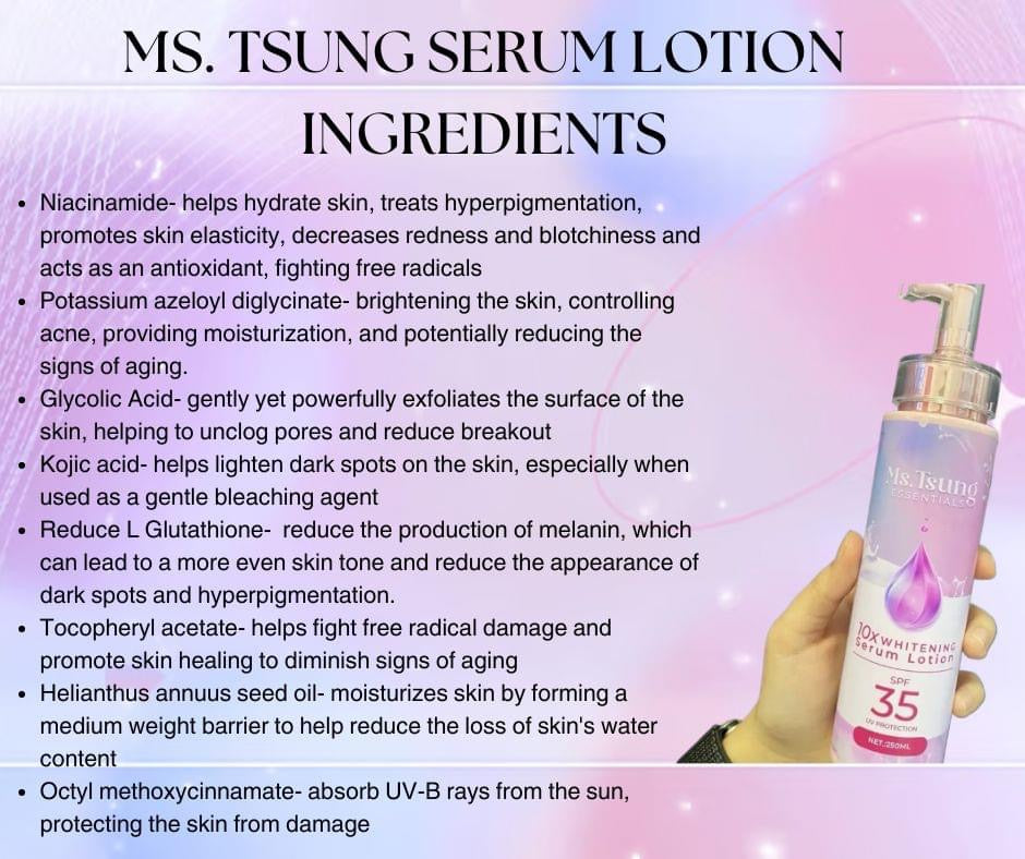 Ms. Tsung 10x Whitening Serum BODY LOTION SPF35 250ml