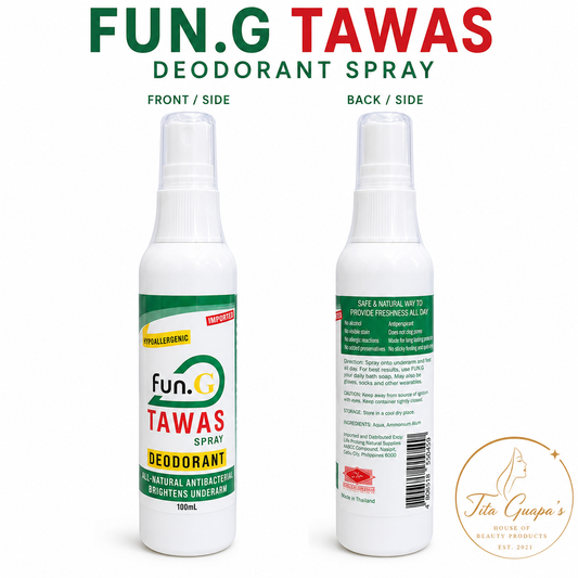 FUN.G Tawas Deodorant Spray 100mL - PLEASE READ ABOUT PACKAGING NOTE BELOW