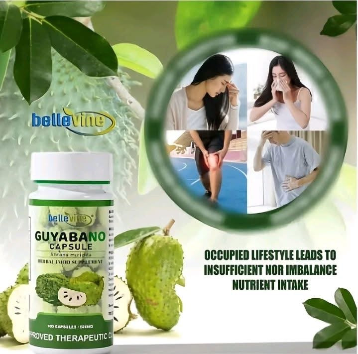 Bellevine Guyabano Capsule (Annona muricata) Herbal Food Supplement - 100 Capsules
