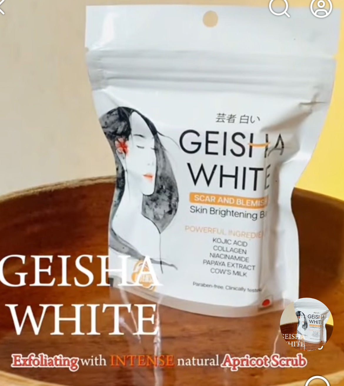 Geisha White Skin Brightening Bar (Intense) Scar and Blemish 65g bar soap