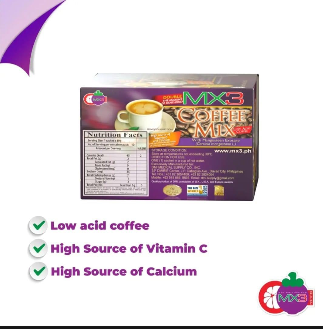MX3 Coffee Mix Low Acid Coffee with Mangosteen Exocarp