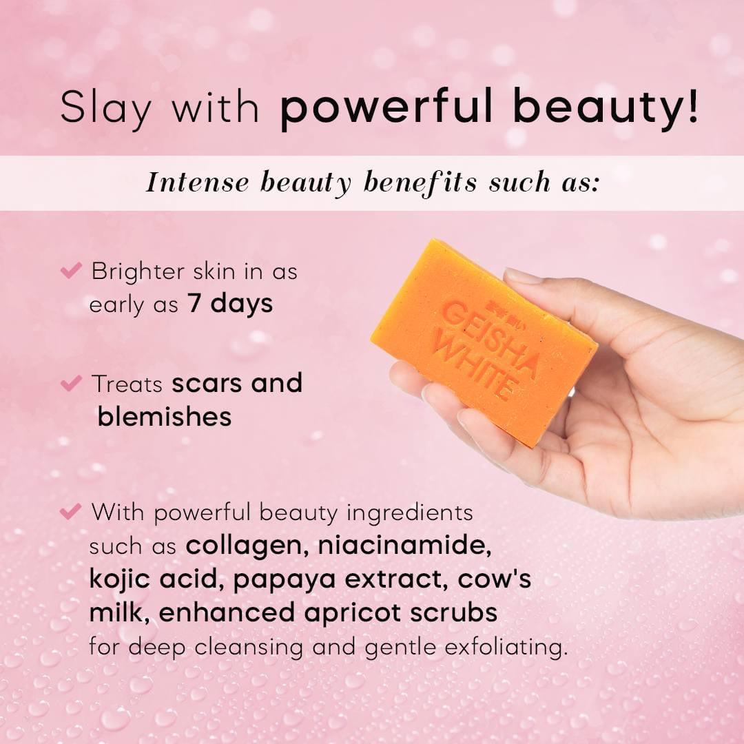 Geisha White Skin Brightening Bar ( INTENSE ) Scar and Blemish 65g x 3 Bars