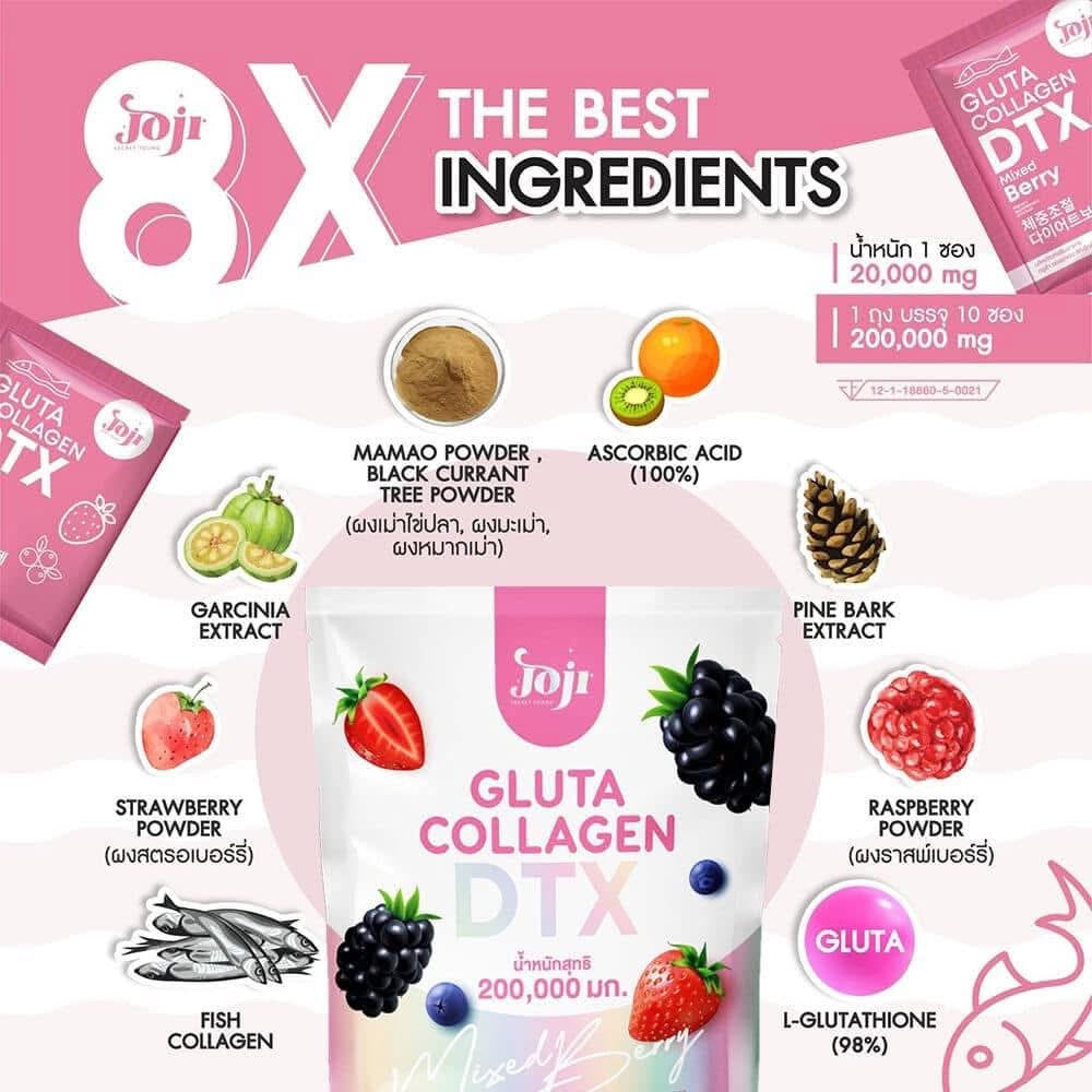 Gluta Collagen DTX Plus Mixed Berry x10 sachets