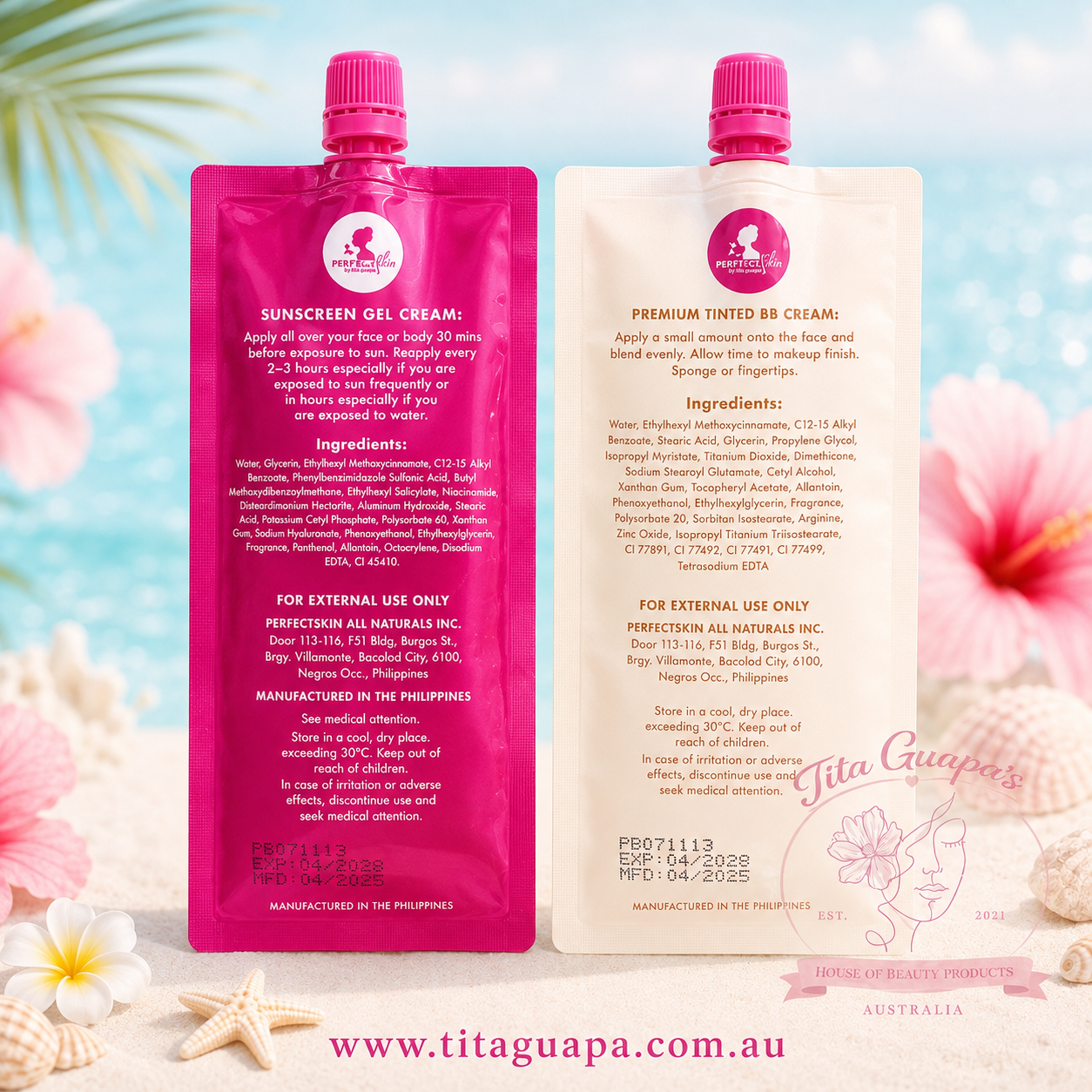 Perfect Skin Sunscreen Gel Cream SPF45 – 60g ( Duo Shades)